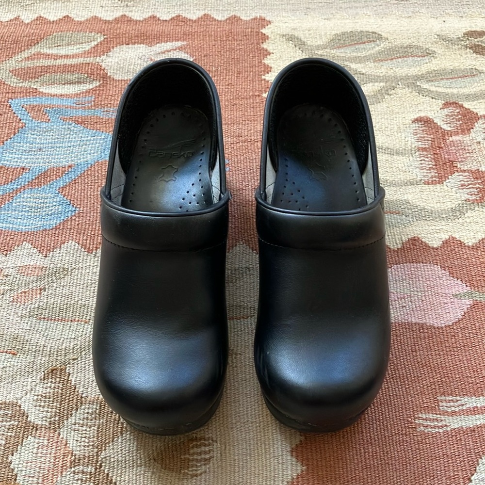 Dansko Black Leather Clogs